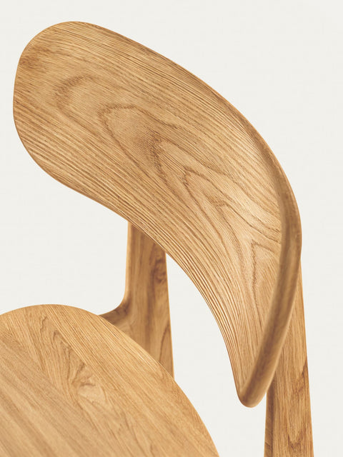 Chaise de salle à manger entièrement en chêne massif naturel Paolo