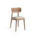 Chaise de salle à manger en bois de chêne massif 80 cm fumé rembourrée Paolo