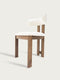 Chaise en bois de chêne massif fumé rembourrée Angelo