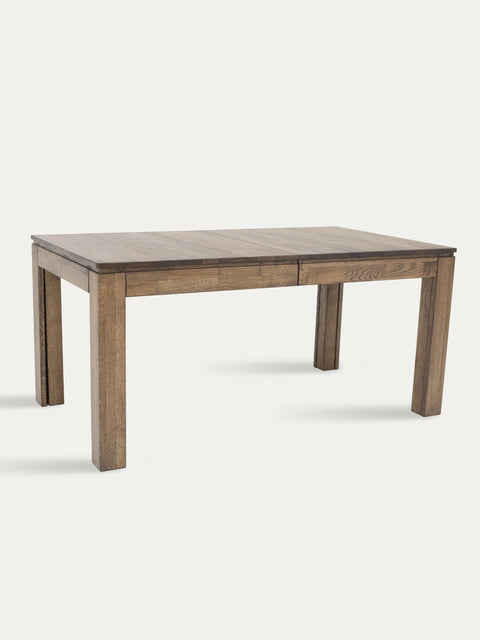 Table à manger à rallonges 160-310 cm avec 4 rallonges en chêne massif fumé Sorrento
