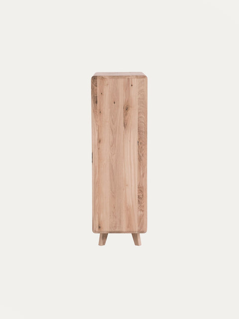 Meuble à chaussures en bois massif de chêne blanchi 80 cm Portofino