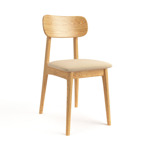 Chaise de salle à manger en bois de chêne massif Paolo