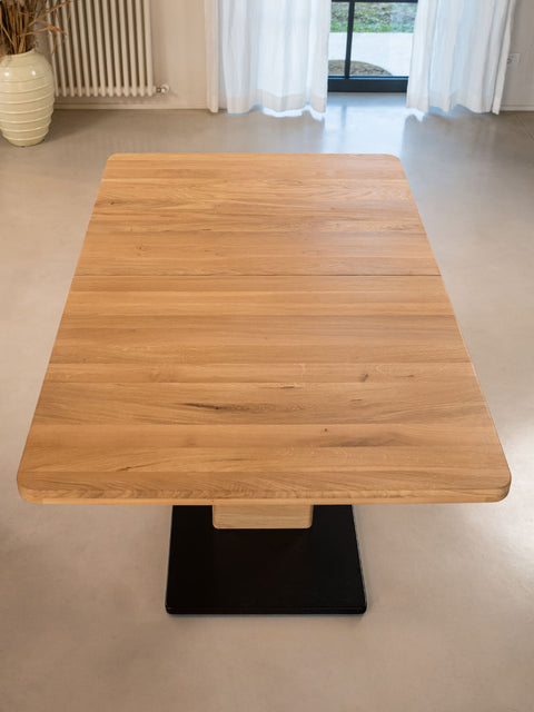 Table de salle à manger à rallonges 160-250 cm en chêne massif blanchi Sorgente