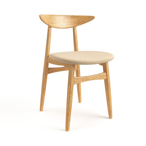 Chaise de salle à manger en bois de chêne massif Positano