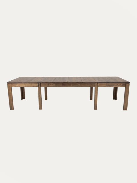 Table à manger à rallonges 160-310 cm avec 4 rallonges en chêne massif fumé Sorrento