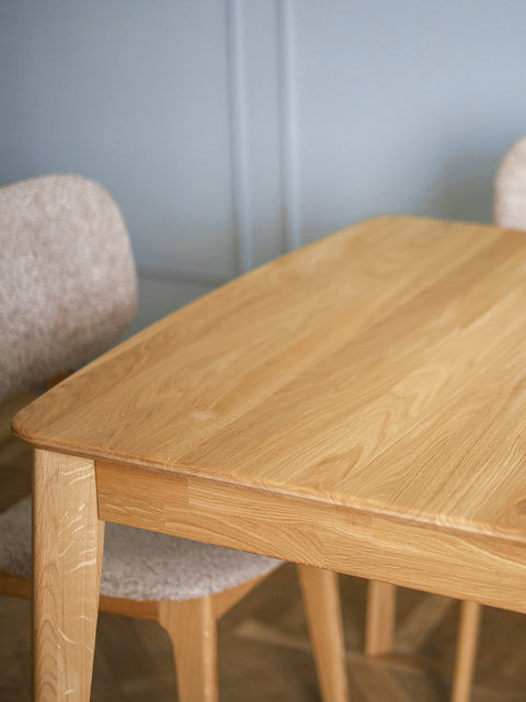 Table à manger à rallonges 130-225 cm en chêne massif naturel Atlante