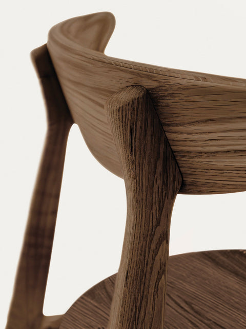 Chaise de salle à manger en chêne massif fumé moderne rigide 75 cm Positano