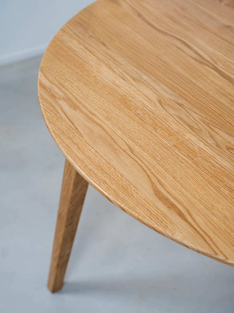 Table ronde à rallonges 120-220 cm en chêne massif naturel Nico