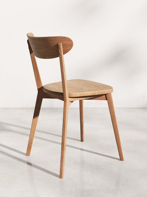 Chaise de salle à manger entièrement en chêne massif brun Capalbio