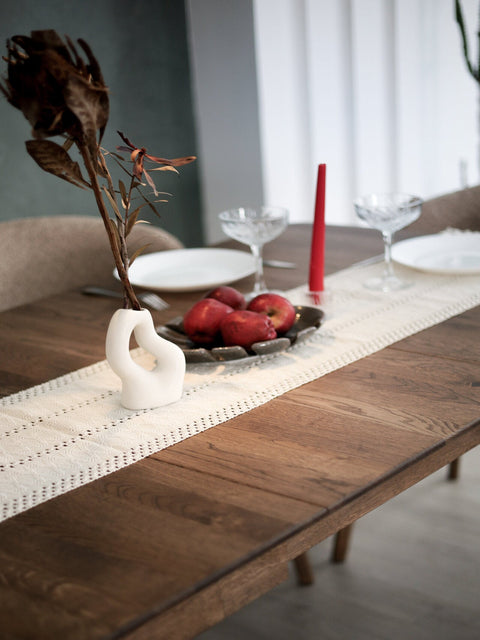 Table à manger à rallonges 130-225 cm en chêne massif fumé Atlante