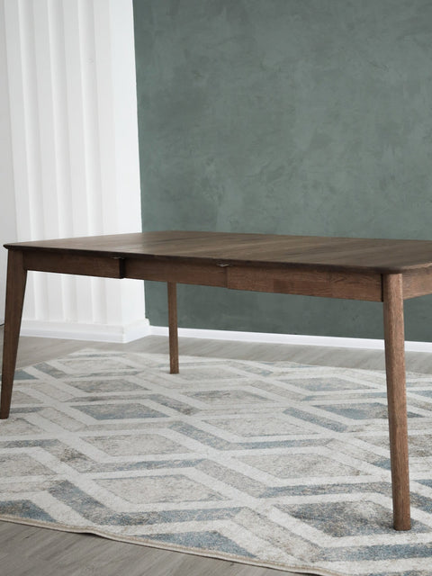 Table à manger à rallonges 130-225 cm en chêne massif fumé Atlante
