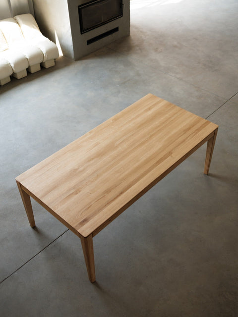 Table à manger extensible 140-225 cm avec rallonge en chêne massif naturel Cortona