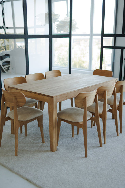 Table à manger extensible Ravello 160–260 cm avec 2 rallonges en chêne massif naturel