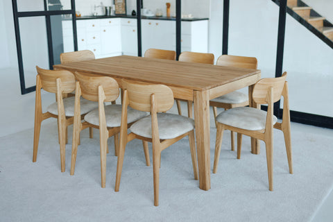 Table à manger extensible Ravello 160–260 cm avec 2 rallonges en chêne massif naturel