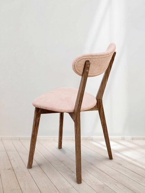 Chaise en bois massif de chêne fumé rembourrée Libero