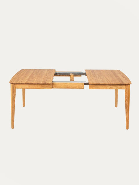 Table à manger à rallonges 130-225 cm en chêne massif naturel Atlante