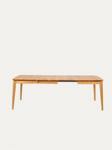 Table à manger à rallonges 130-225 cm en chêne massif naturel Atlante