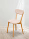 Chaise de salle à manger rembourrée en tissu beige et chêne massif naturel Libero