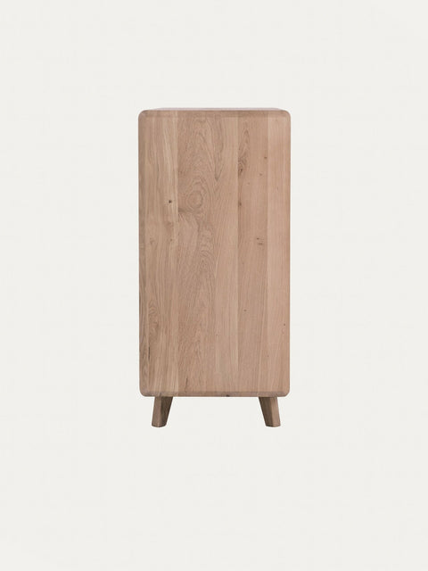 Meuble 3 portes en bois massif de chêne blanchi 150x42x90 cm Portofino