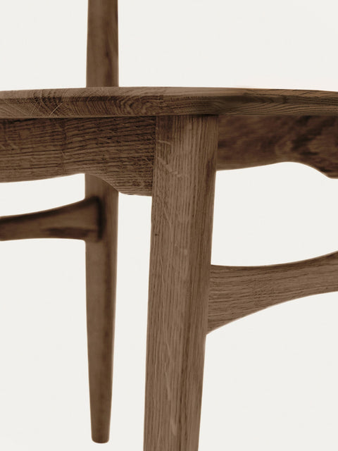 Chaise de salle à manger en chêne massif fumé moderne rigide 75 cm Positano