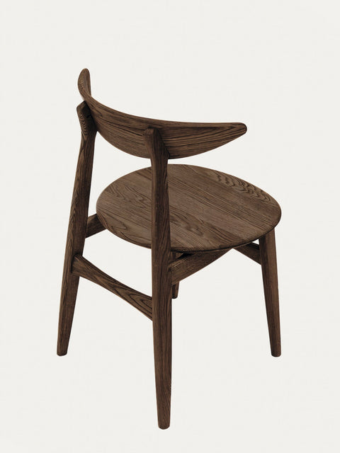 Chaise de salle à manger en chêne massif fumé moderne rigide 75 cm Positano